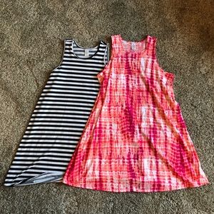 2 A-line tank dresses, size L